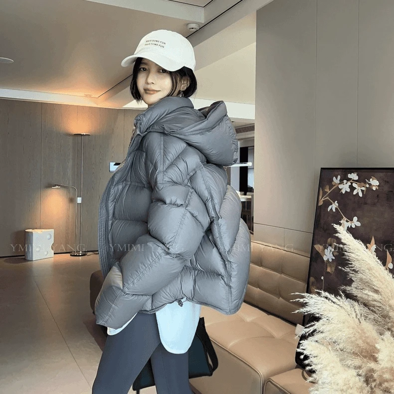 【春节不打烊】90白鸭绒羽绒服女2024冬季新款短款泡芙零压面包服