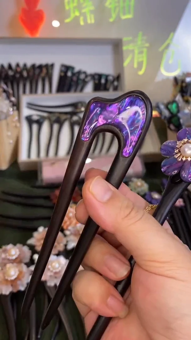 非金属木质8*号13  双面  美丽发簪