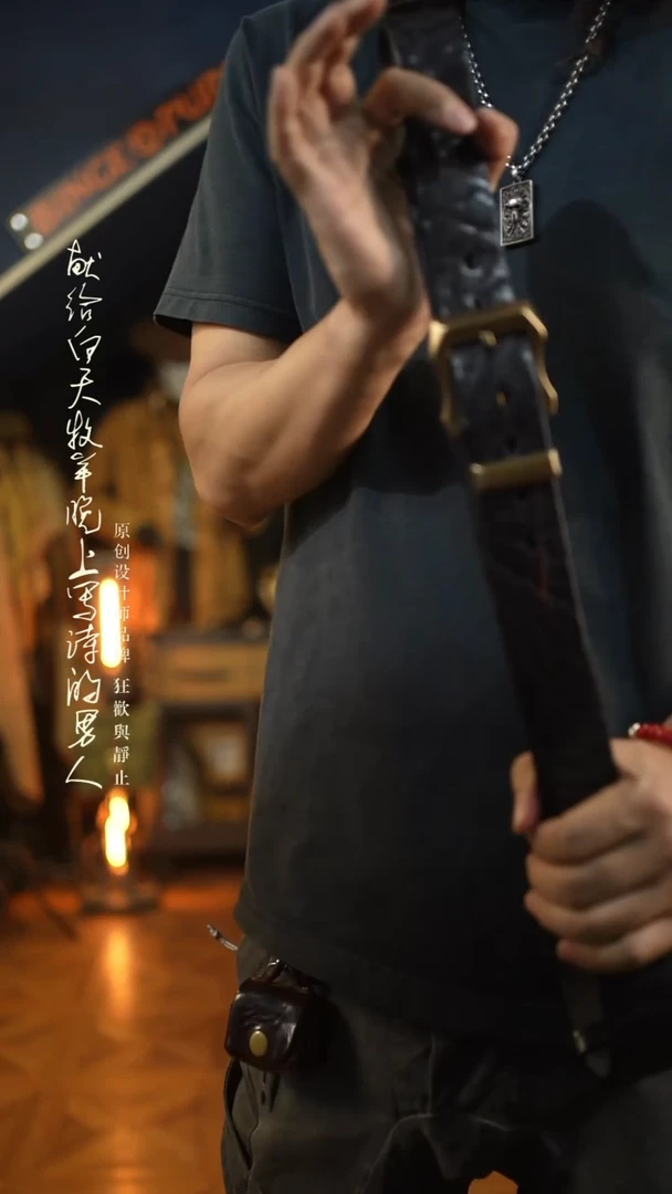 瞎*腾牛皮 大纹理 腰带