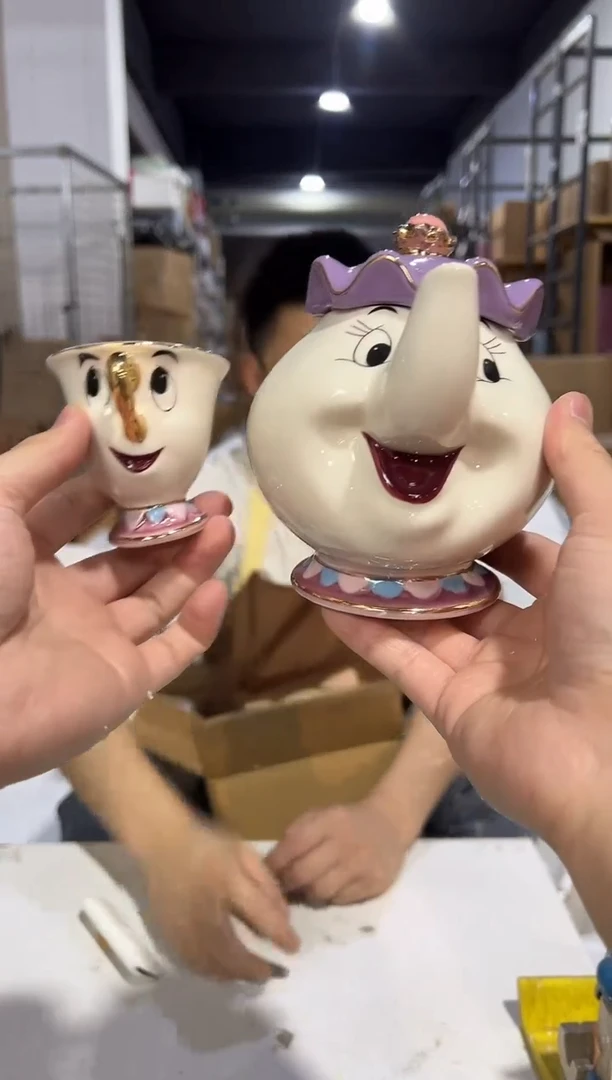 瓷片陶瓷茶壶一壶一杯