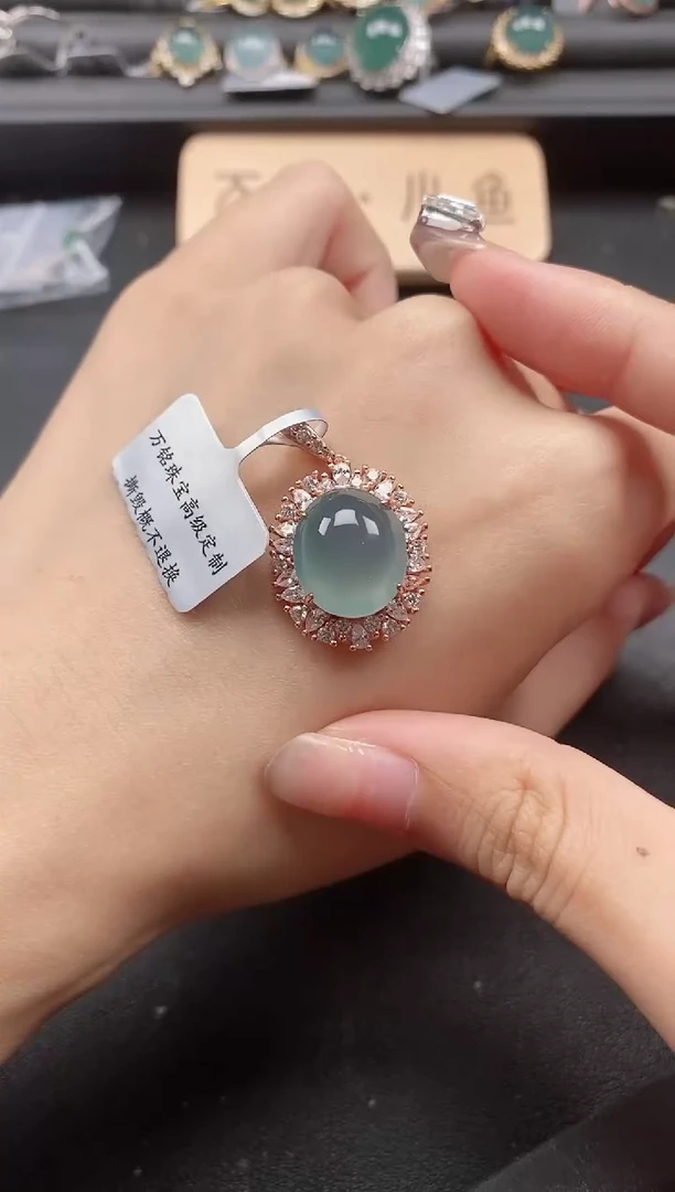 翡翠戒指银S925镶嵌51511