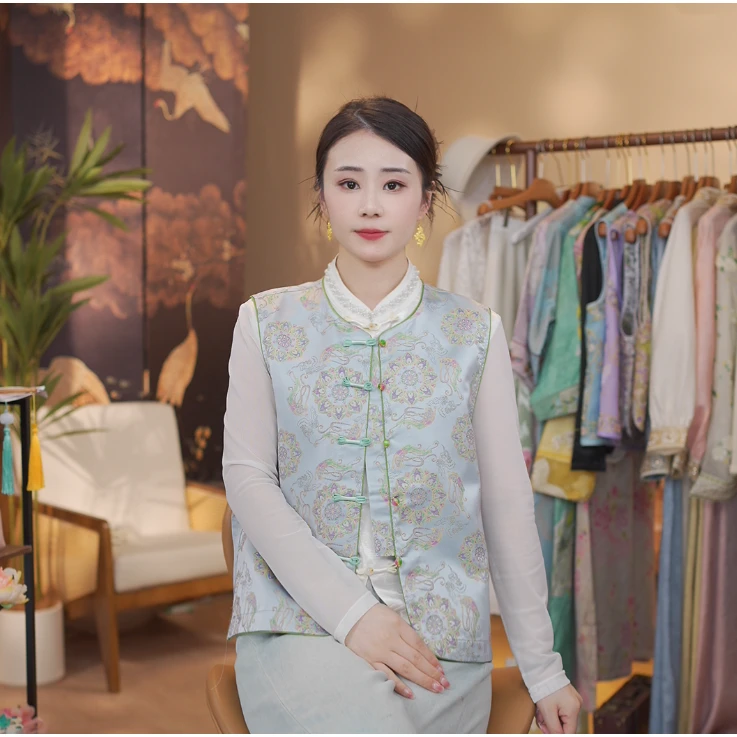 《莫屿-马夹》新中式提花复古国风休闲百搭高定马夹