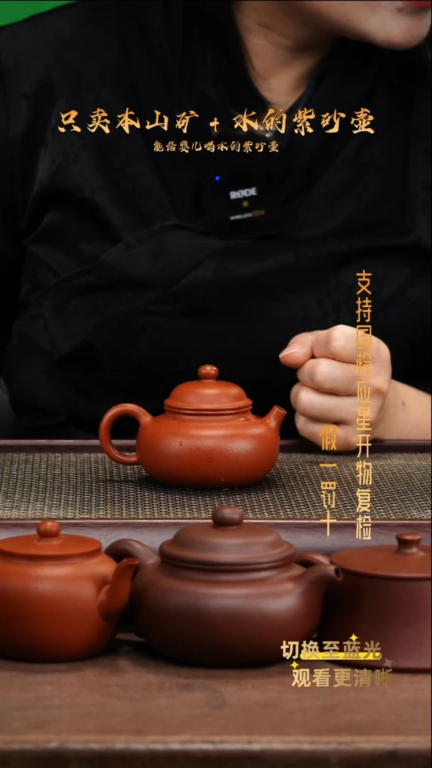 茶壶紫砂原矿朱泥 全手容天壶