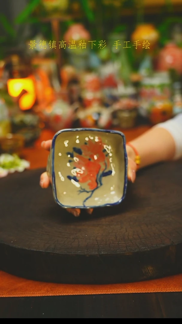 素简手工手绘小手捏料碟240