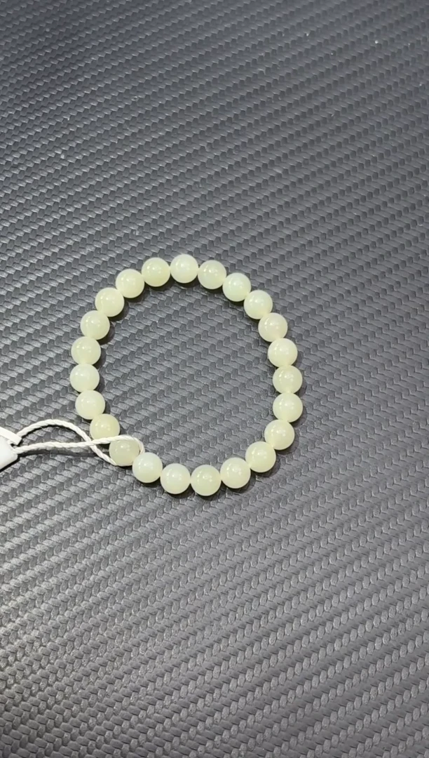 未镶嵌手串和田玉若羌微色差碧玉卡8手串