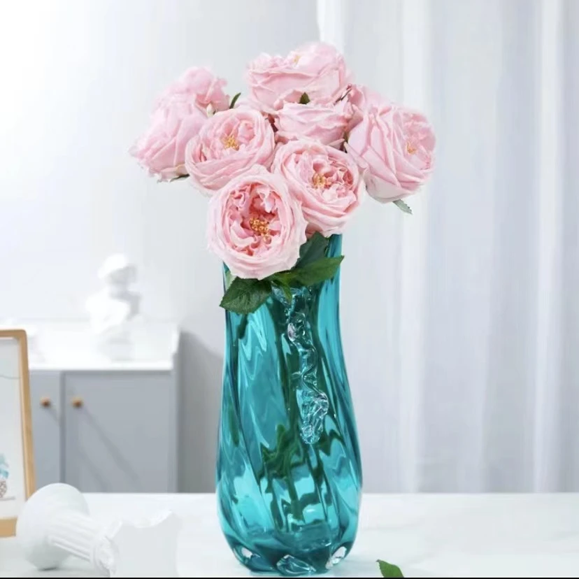 S蓝色手工琉璃【海洋之星-女王花瓶】轻奢简约 家居个性