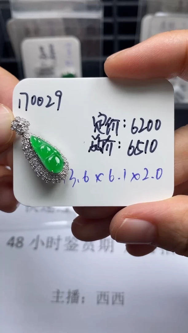 吊坠(不含链)18K金镶嵌翡翠170029