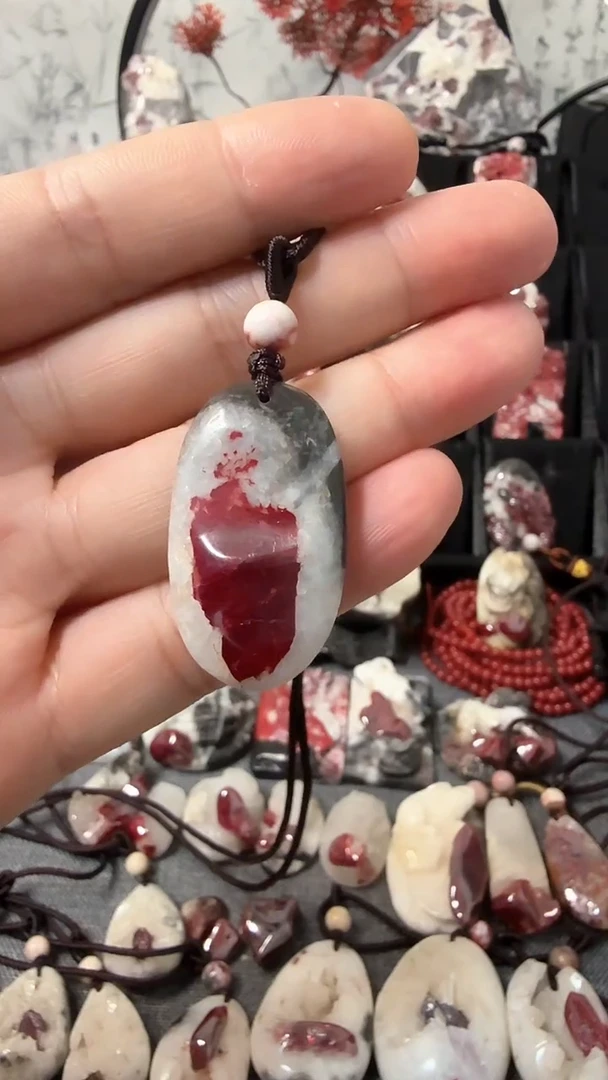 【闪购商品】天然辰砂大晶砂随行吊坠1