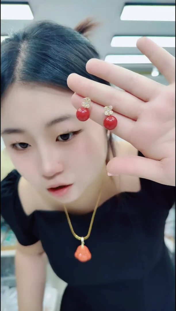 玛瑙/玉髓颈饰合金0662耳钉