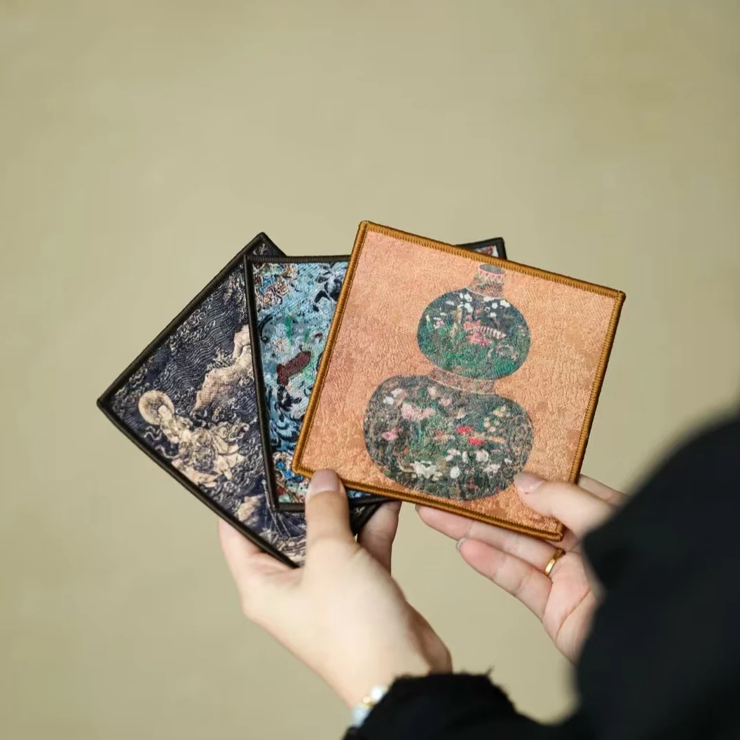 雅澜/手工丝绒布壶承古风防水文玩垫轻奢百搭家用茶道茶桌零配件