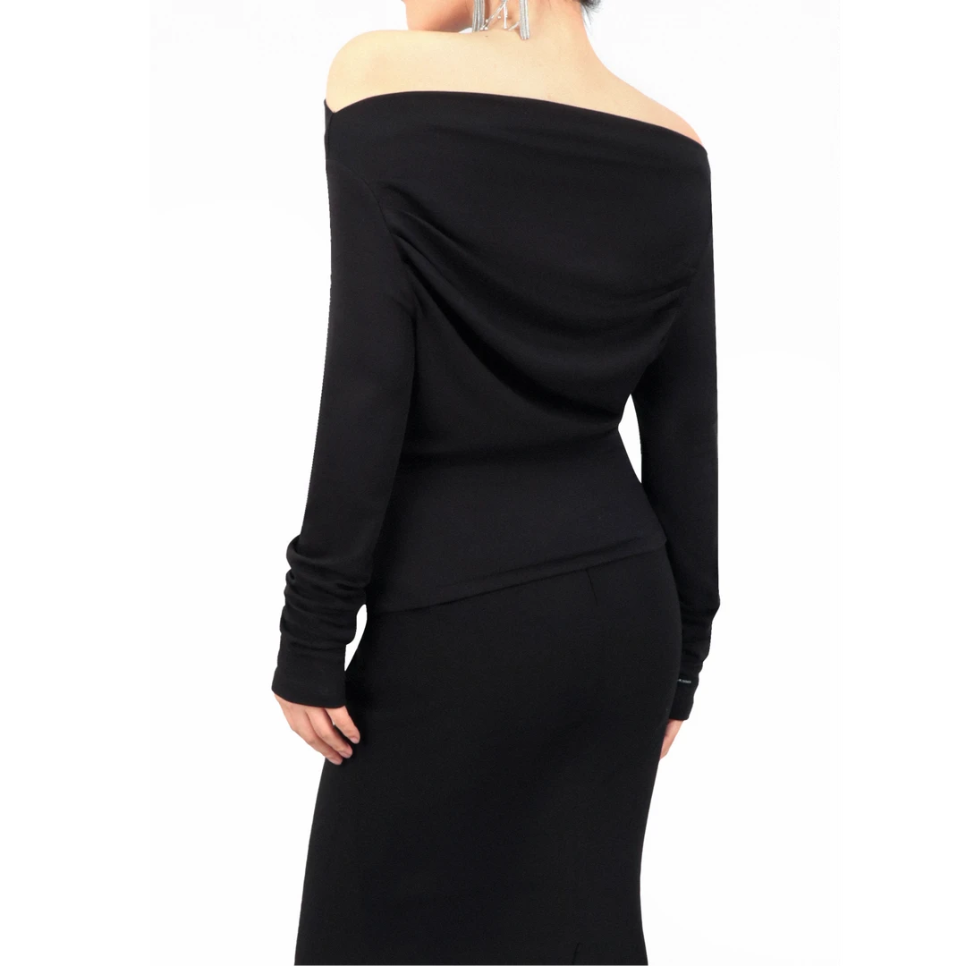 原创设计简约一字肩打底衫上衣