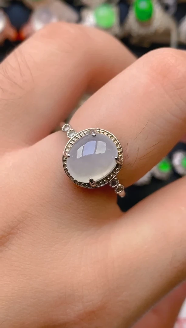 翡翠银S925镶嵌耳饰天然