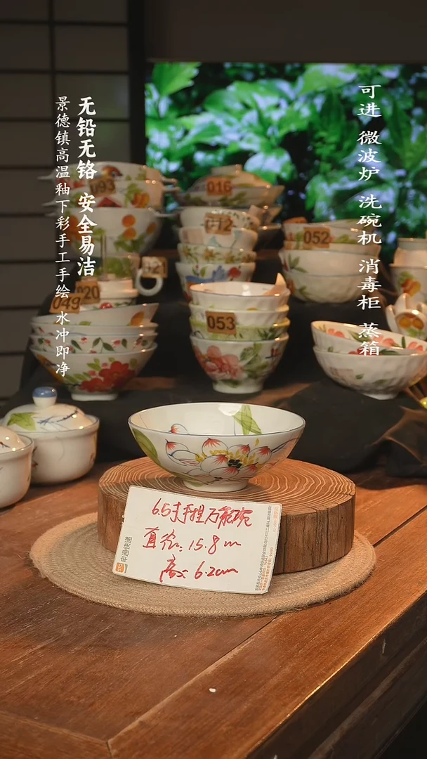 瓷景德镇高温瓷釉下彩手绘陶瓷万能