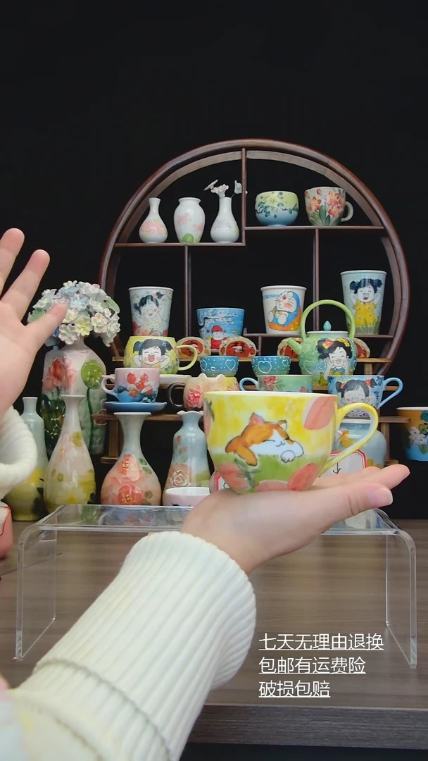 【闪购商品】摆件景德镇纯手工手绘、高温釉下彩