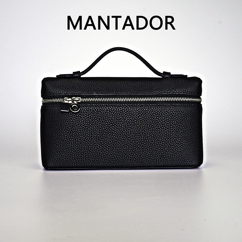 高定版本LP19真皮饭盒包头层原版牛皮盒子包手提手拿包单肩斜挎包