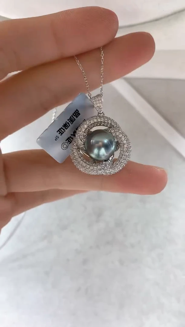 银S925镶嵌套链海水珍珠1