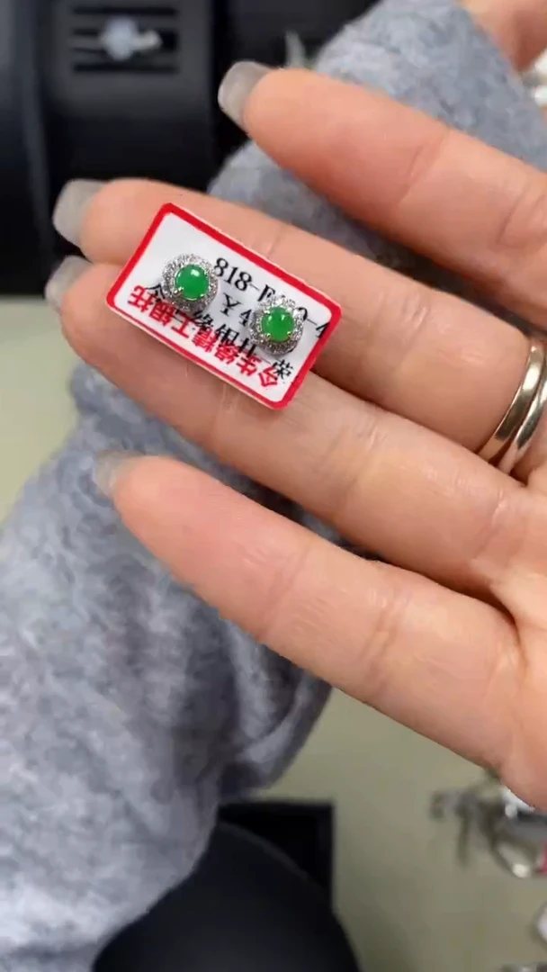 【闪购商品】翡翠戒指银S925镶嵌9996