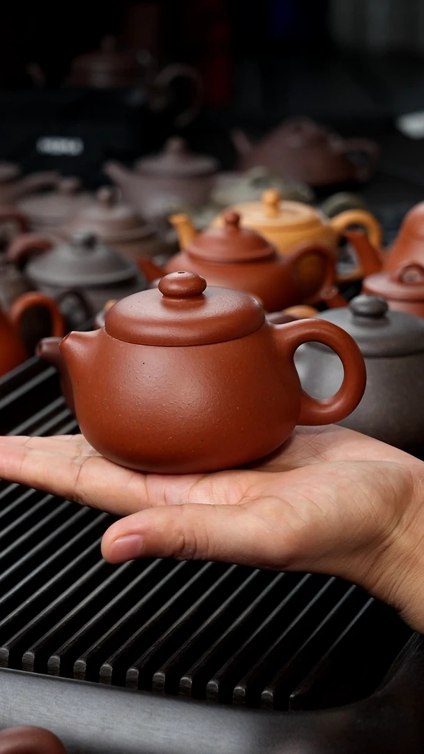 茶壶紫砂红泥文旦半手150微瑕