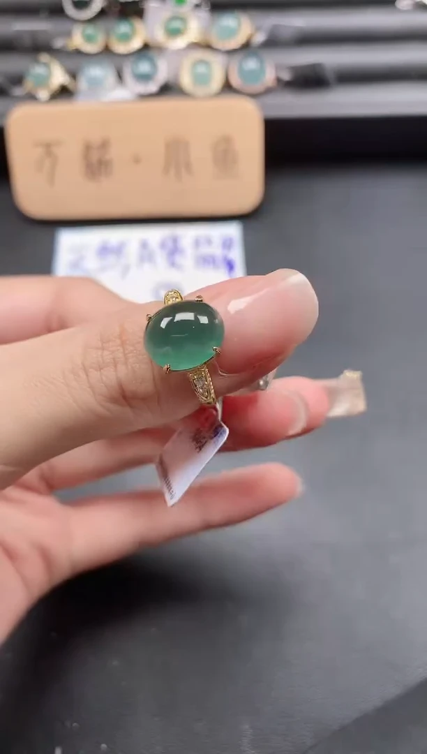 翡翠戒指银S925镶嵌51511