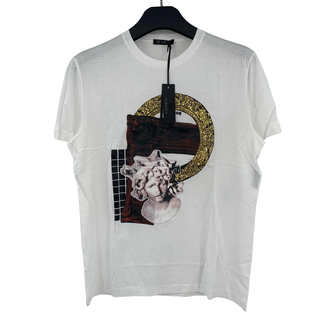 全新未使用 VERSACE/范思哲 珠片圆环美杜莎图腾短袖 叶子026