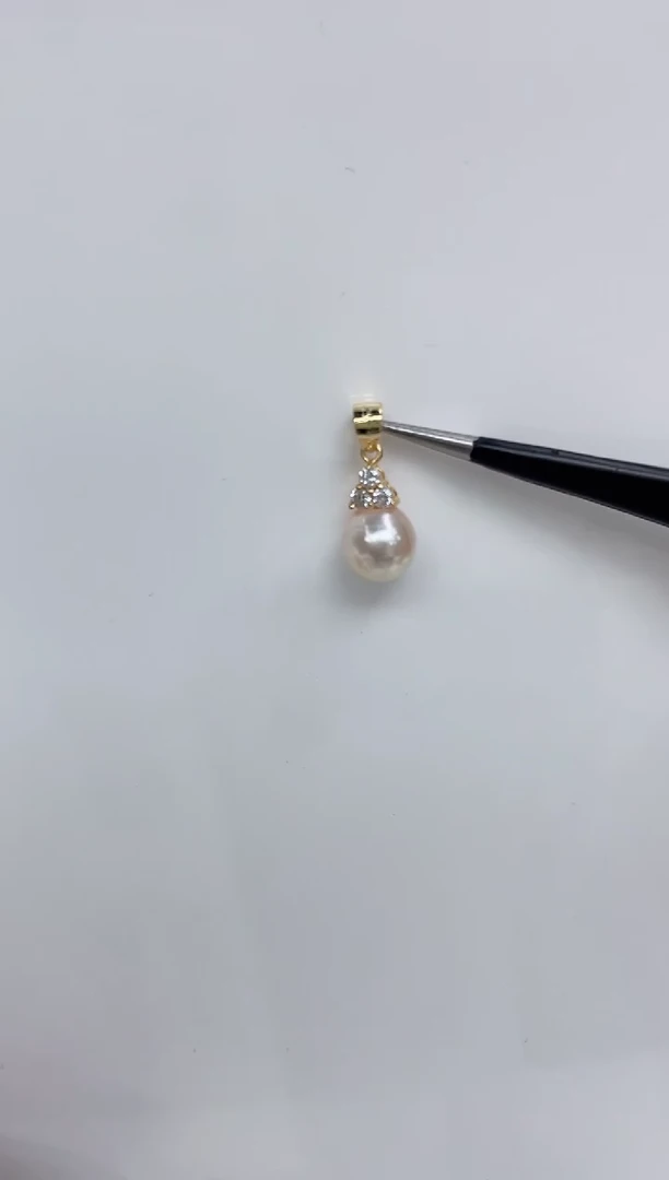 【闪购商品】海水珍珠吊坠(不含链)银S925镶嵌海水珍珠吊坠