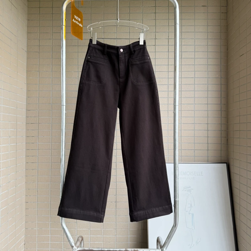 【显瘦神裤】2025冬季新款百搭刺绣高腰直筒加绒加厚牛仔裤女休闲裤