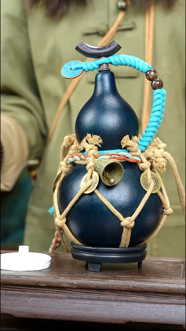 YZ094复古网兜款天然酒葫芦（一物一拍）