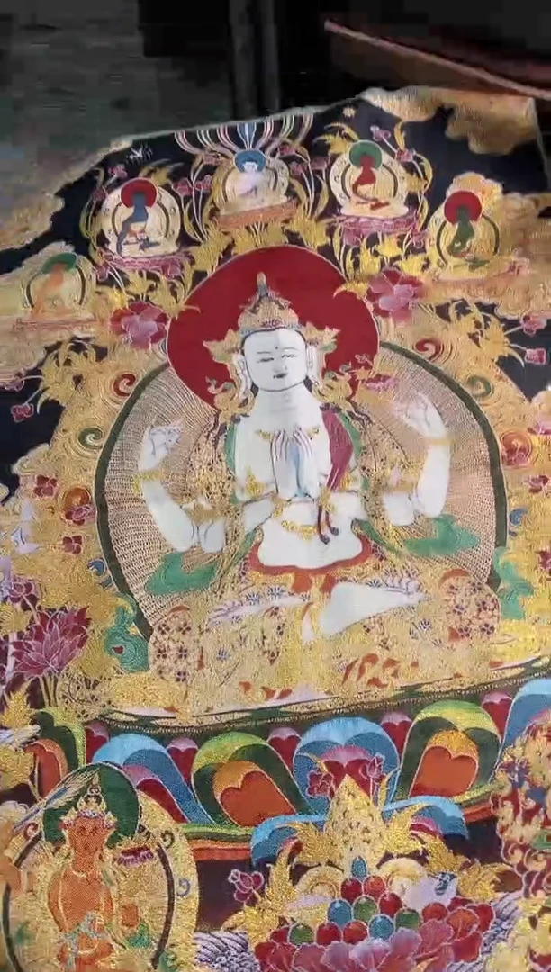 刺绣路路的唐卡tk160