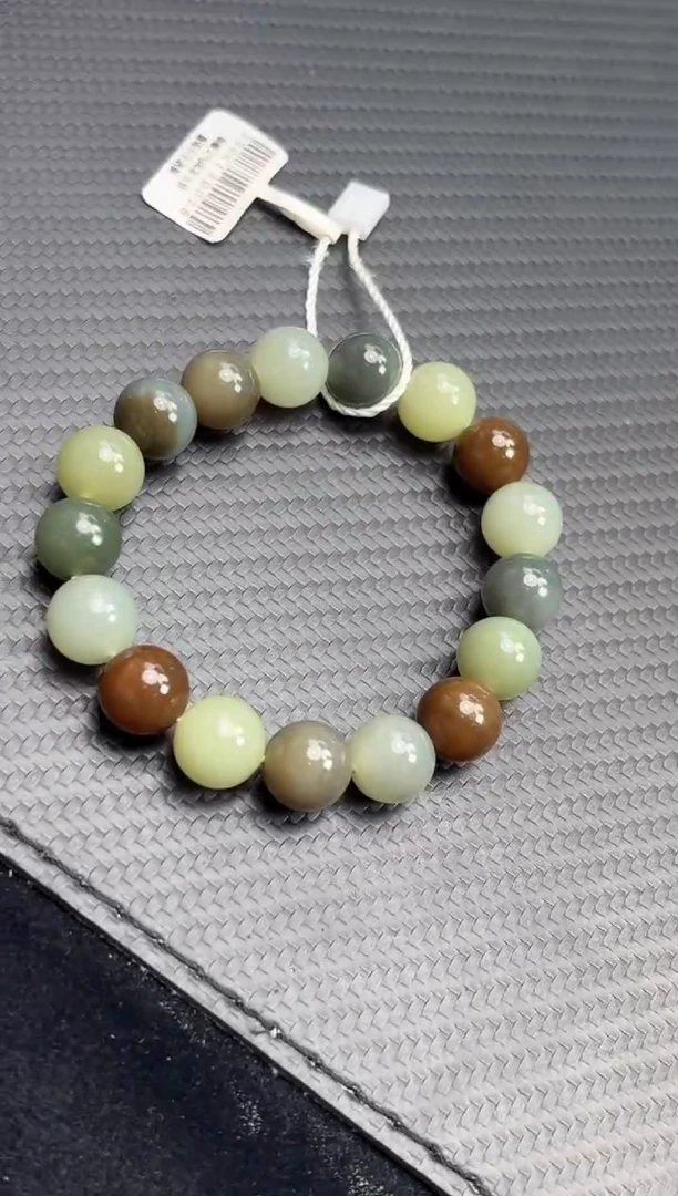 未镶嵌手串和田玉若羌微色差多宝卡12手串