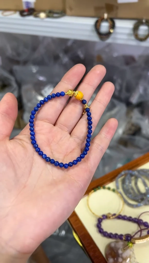 【闪购商品】青金石手链未镶嵌青金石蜜蜡设计款手链[284]