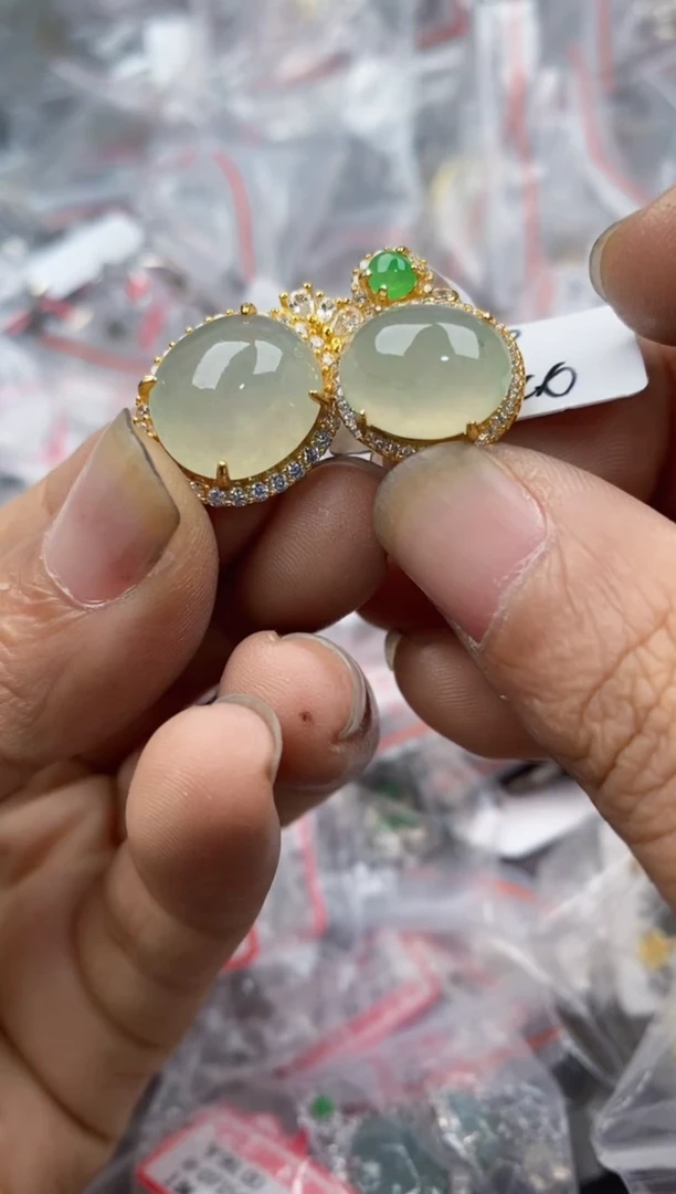 银S925镶嵌戒指翡翠999----6
