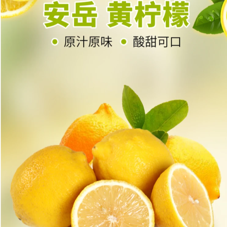 【正宗安岳黄柠檬】新鲜现摘开业60克+福利10颗单皮薄肉厚酸爽多汁