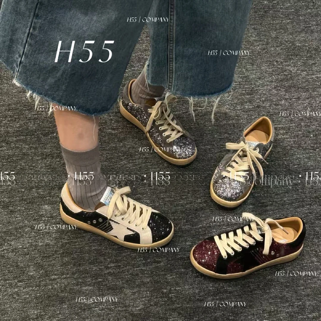 【马哥同款】H55-星野-秋季限定格利特爆闪擦色星星鞋3cm19-2811