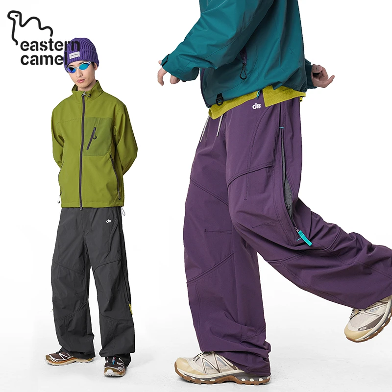 东方骆驼潮牌美式机能工装裤男夏季新款户外高街直筒宽松速干长裤