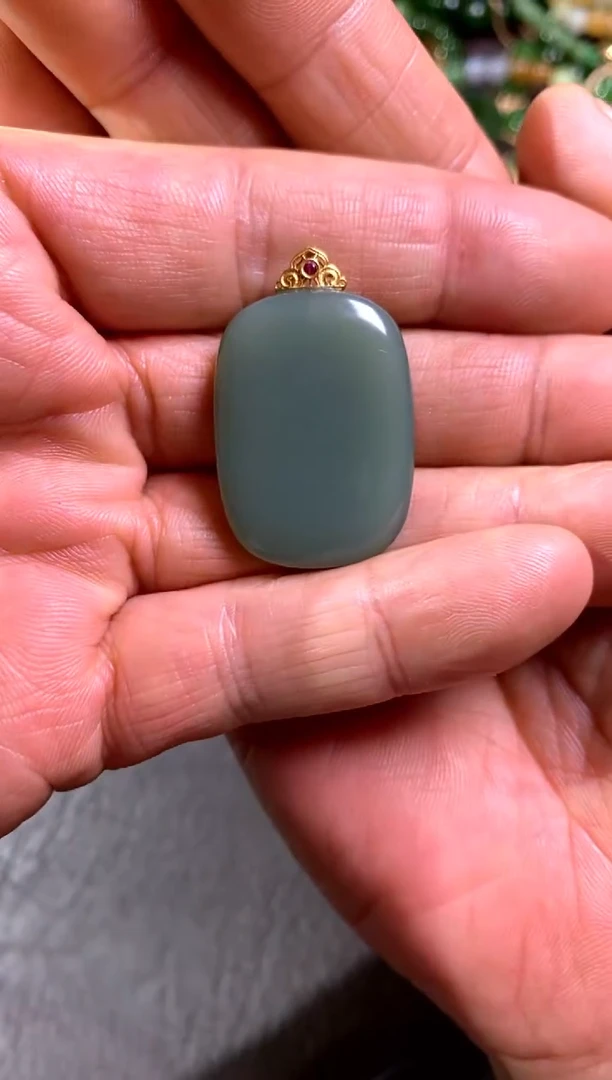 和田玉未镶嵌挂件平安牌