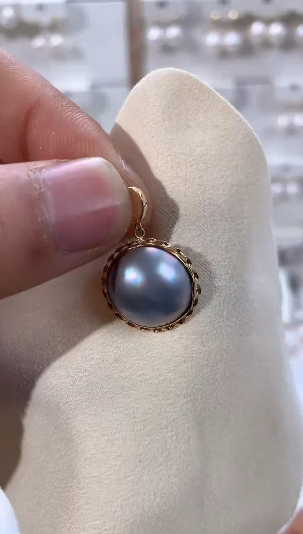 【闪购商品】拼合珍珠（马贝珠）颈饰18K金镶嵌1