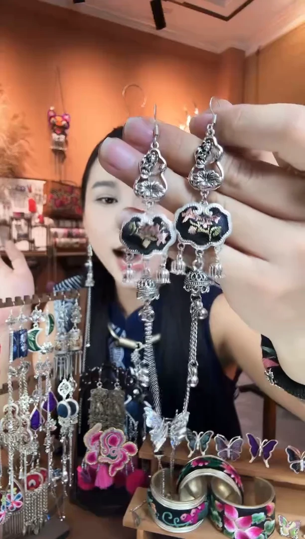 刺绣纯手工民族风耳环