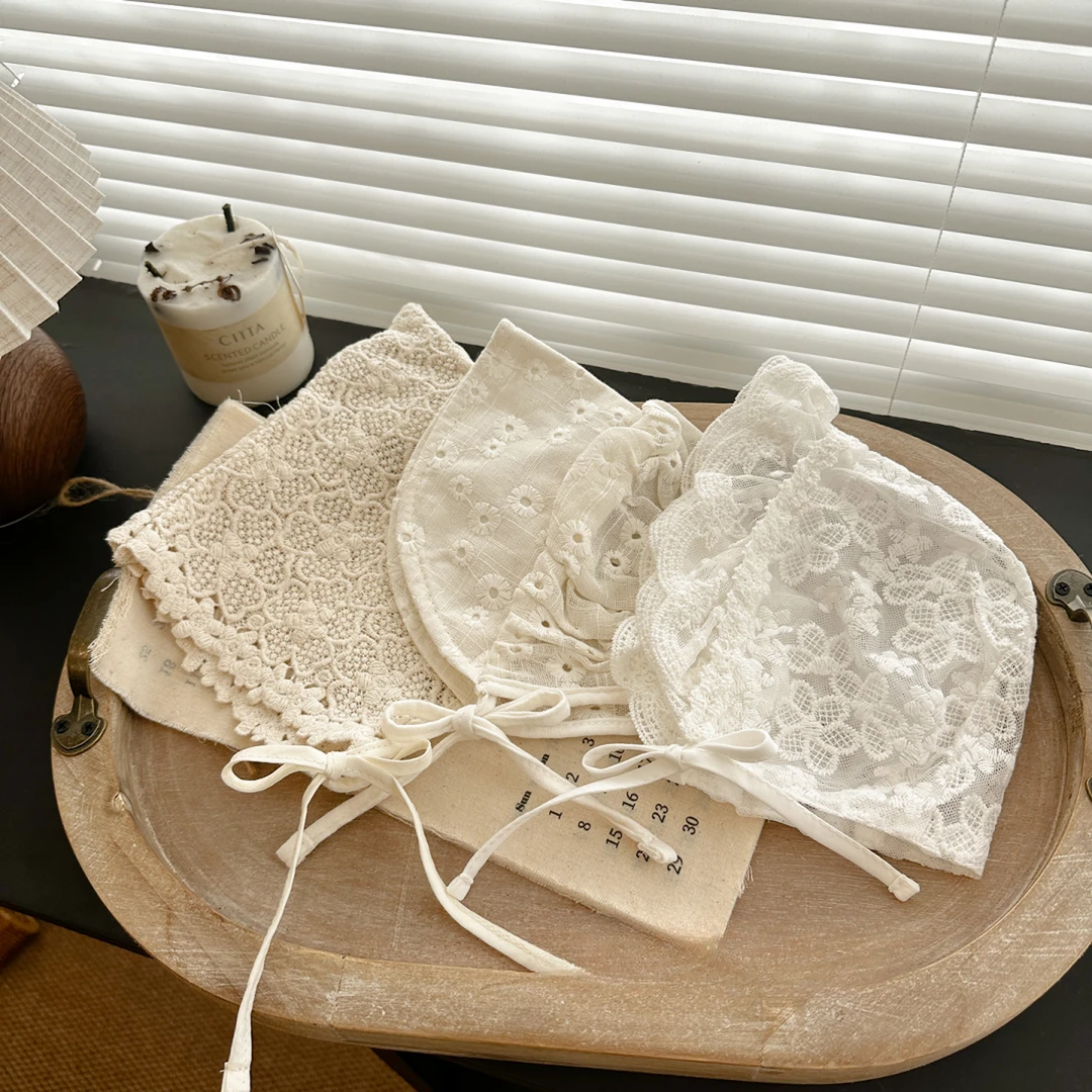 婴儿帽子夏季网纱透气小月龄女宝宝洋气公主宫廷遮阳帽外出防晒帽