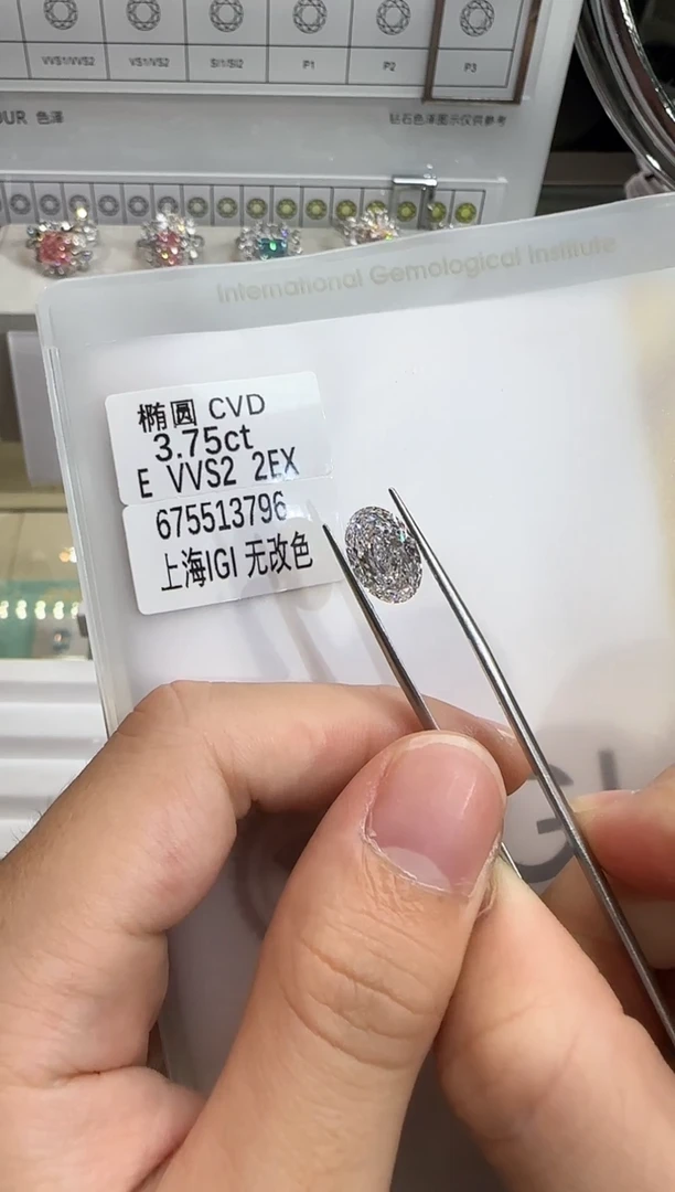 裸石实验室培育钻石@ 3.75ct 先鉴赏，再定制！
