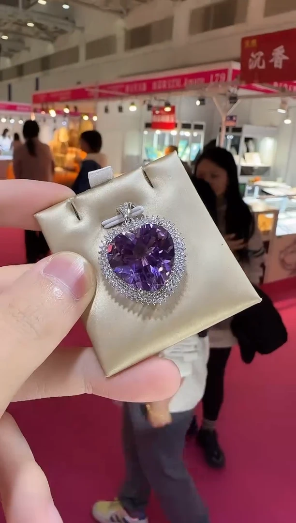颈饰银S925镶嵌紫晶35ct18mm帝王紫高级款