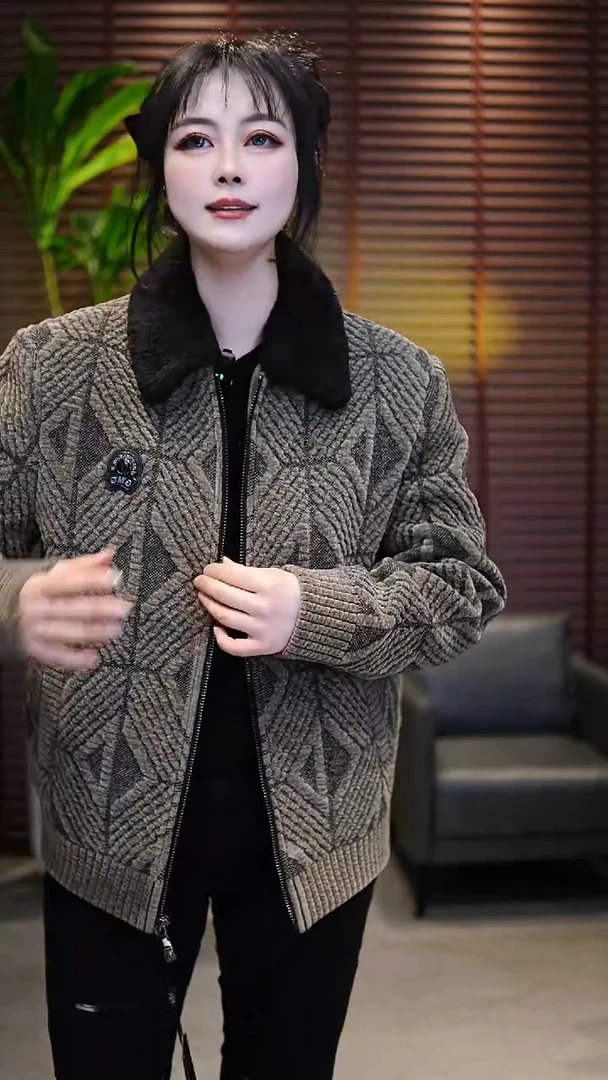 52码（140-155斤）男士羊羔毛领羽绒服