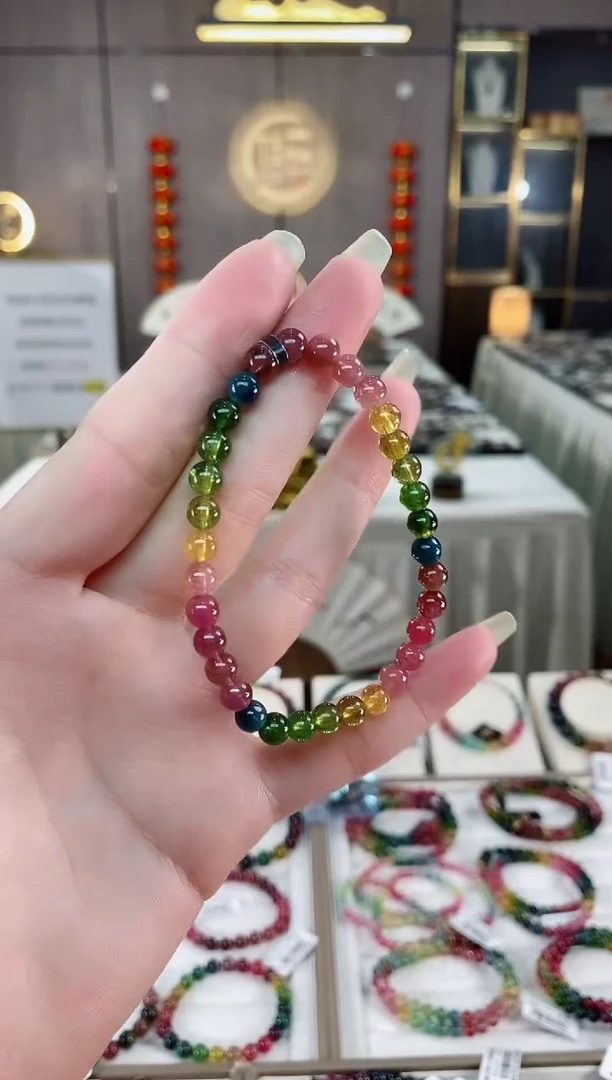 单圈手串5mm+未镶嵌碧玺多样性发货一条