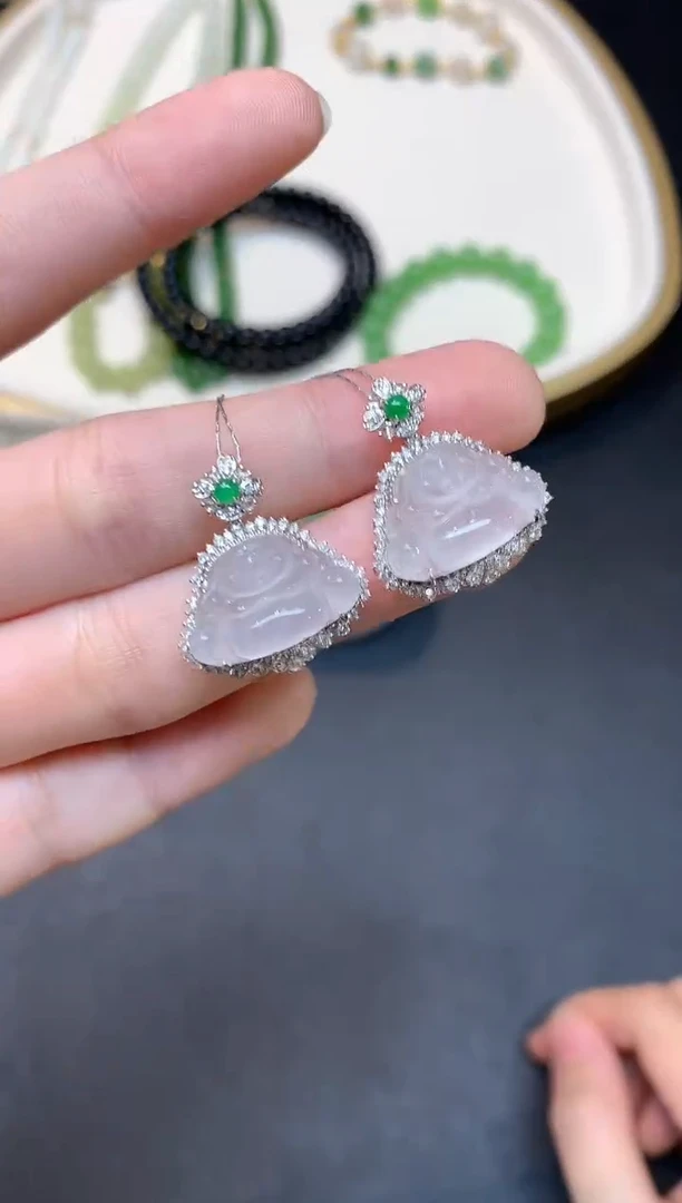 吊坠(不含链)18K金镶嵌翡翠（多样性发一件）S886|3980