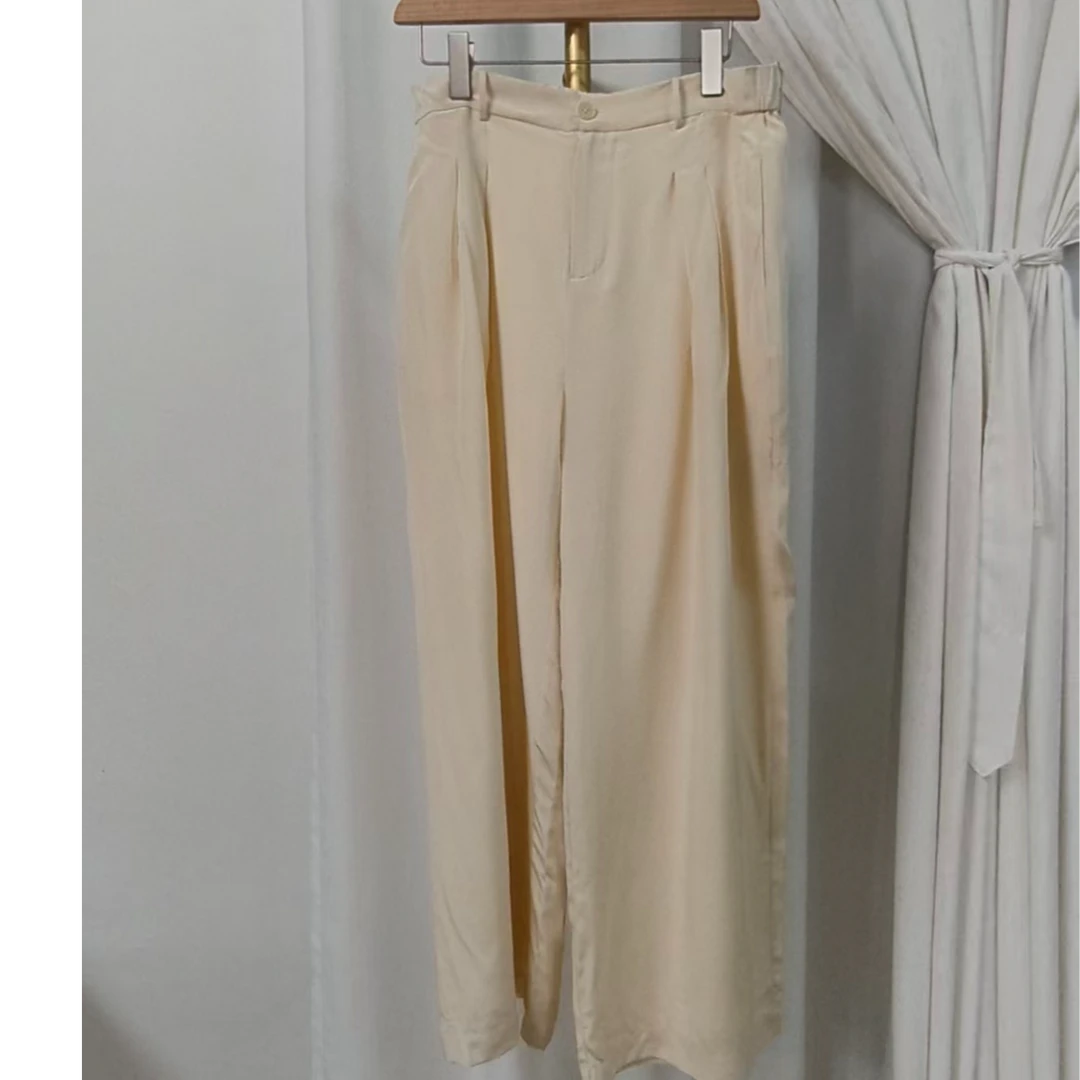 时尚盐系桑蚕丝夏季女2024新款高级气质裤子24103L