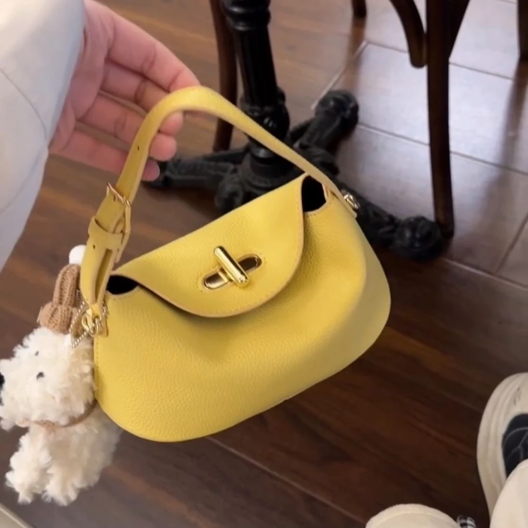 春夏手提包包女式2025新款韩国小众设计高级感精致可爱斜挎元宝包