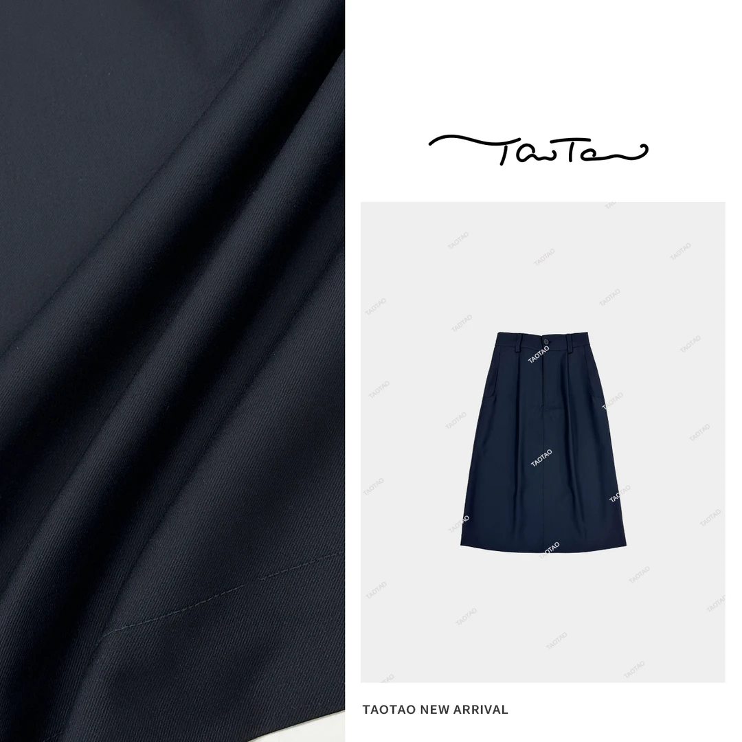 桃桃家-【实穿主义】春夏简约中长款纯色显瘦西装藏青色半身长裙831