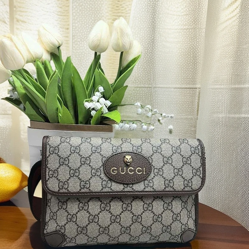 95新 GUCCI/古驰 老花虎头腰包1197 7811