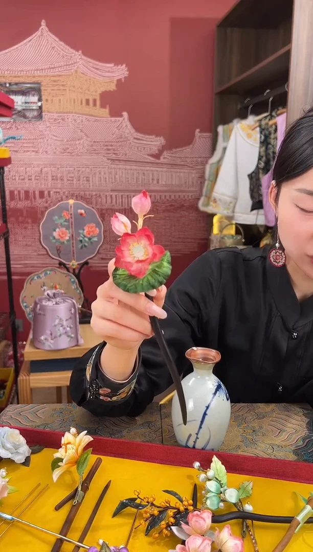 【闪购商品】刺绣非遗绒花（发饰）
