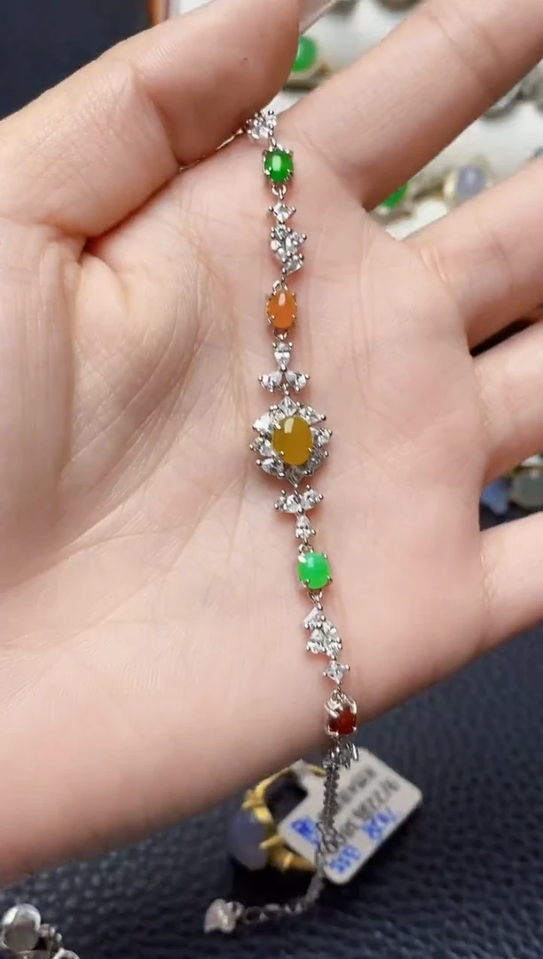 银S925镶嵌戒指翡翠4354