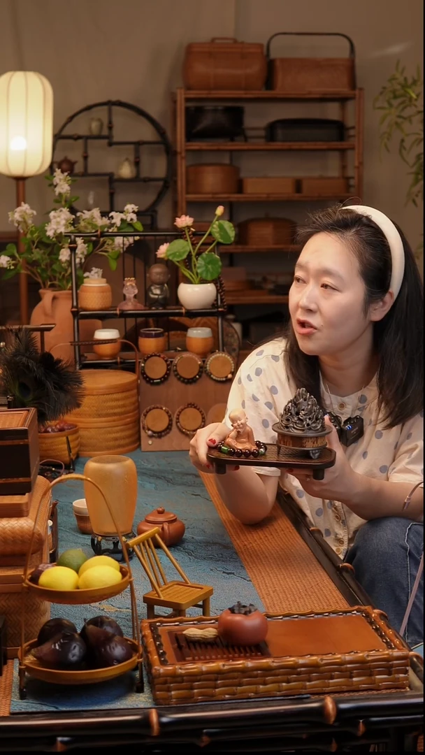 简一】楠竹茶台干泡台竹编席面